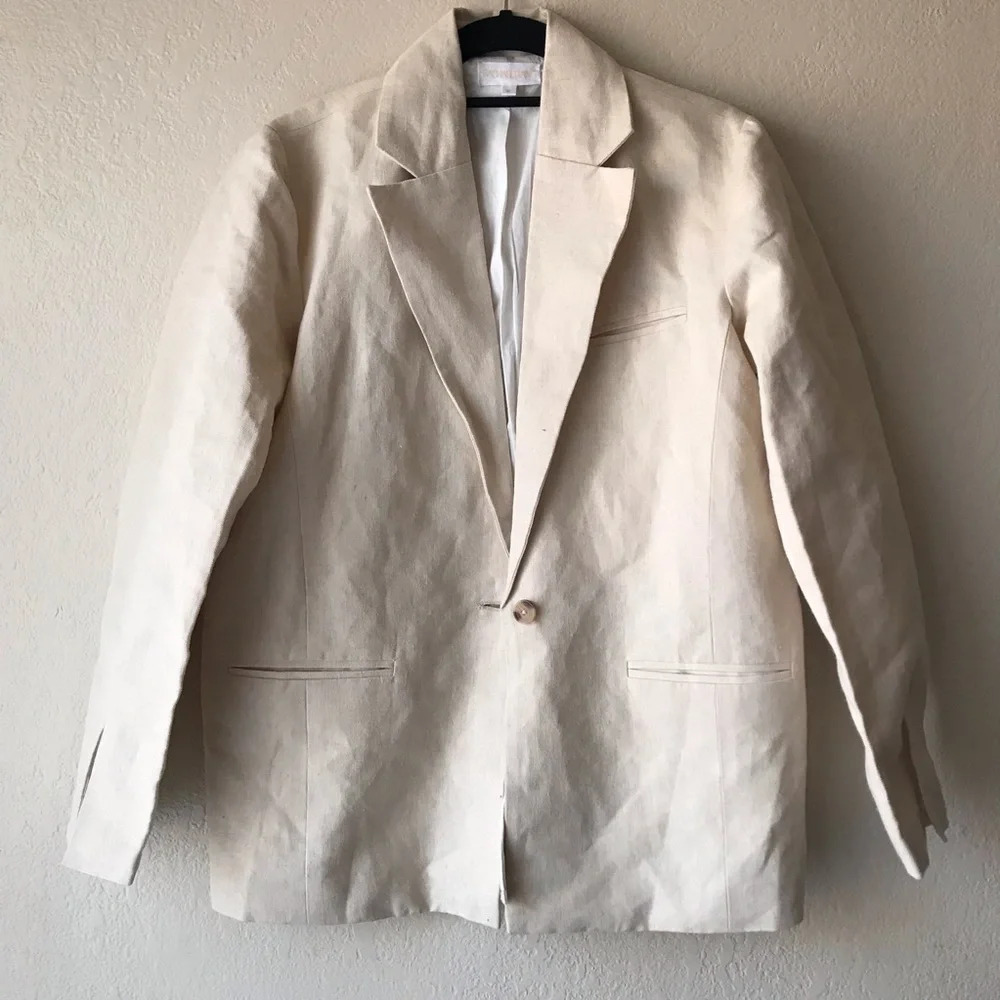 Rachael Wang Oversized oatmeal blazer neutral size Small‎